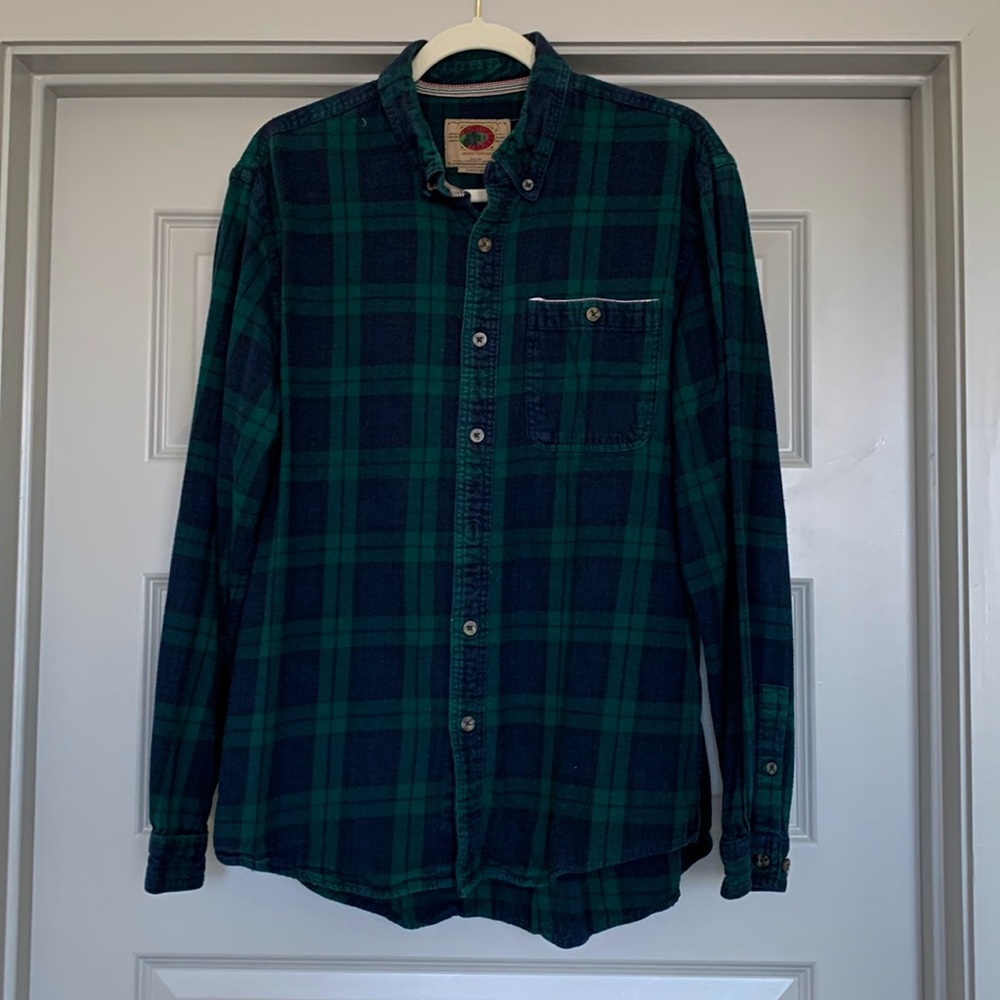 Vintage blue and green flannel